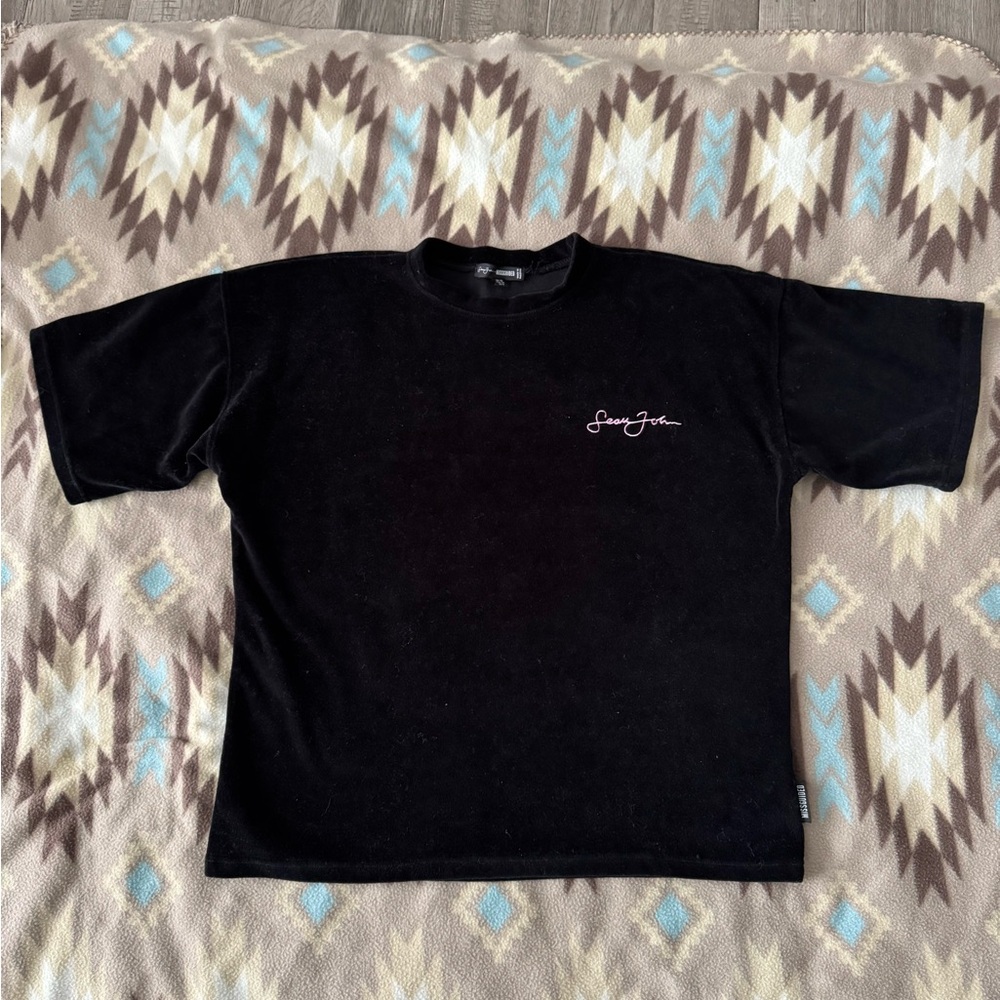 Sean John X Missguided Black Velour Oversized Set
